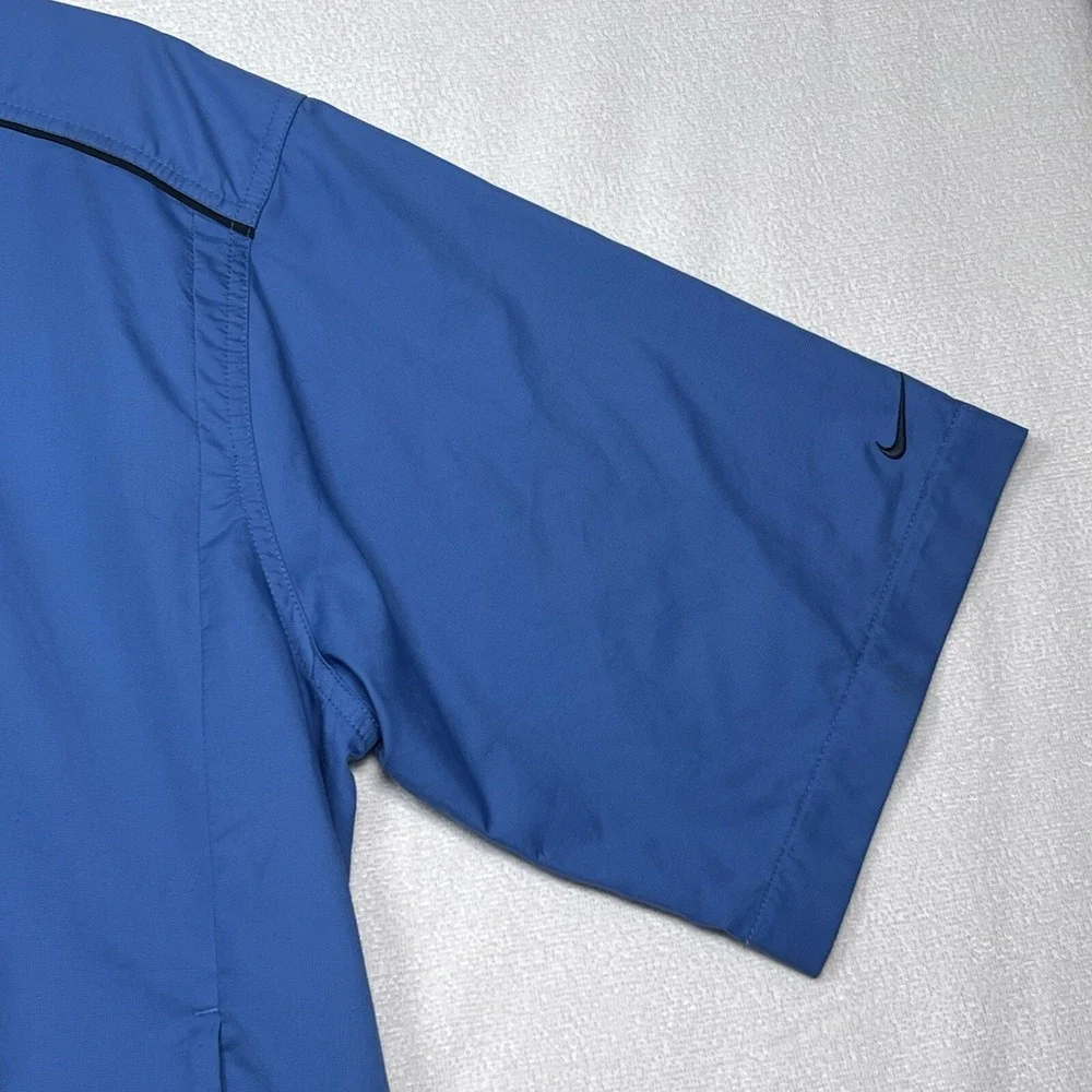 Nike Golf 1/4 Zip Wind Shirt Short Sleeve Mens‎ Medium Blue Zippered Pockets